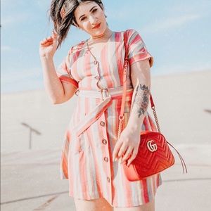 Rainbow striped dress